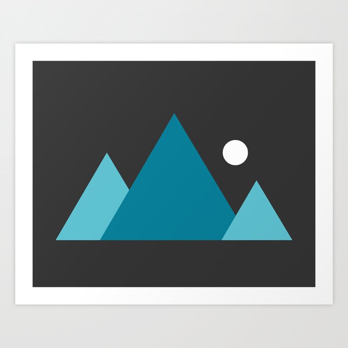 Mountains - Night Art Print