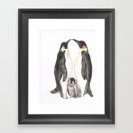 penguin love Framed Art Print