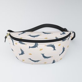 Blue Whale with Sailing Boat Fanny Pack