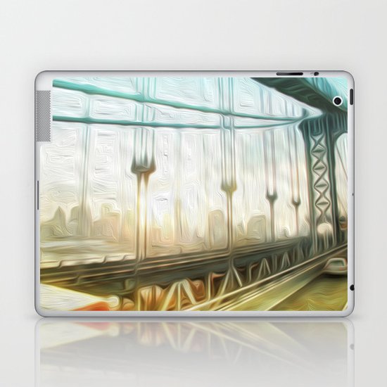 manhattan bridge morning Laptop & iPad Skin