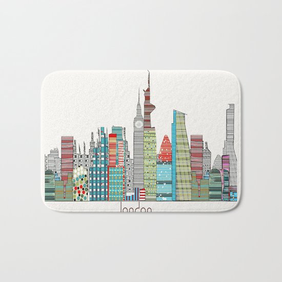 London city skyline Bath Mat