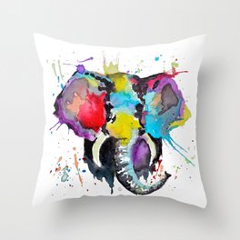 Vibrant Elephant Throw Pillow