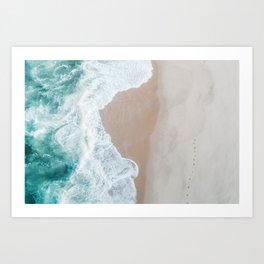 Ocean Mint - aerial beach and ocean photography by Ingrid Beddoes Art Print