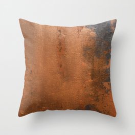 Japandi Art Copper and Black Rust Throw Pillow