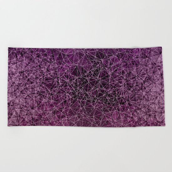 Mesh polygonal purple and pink Beach Towel