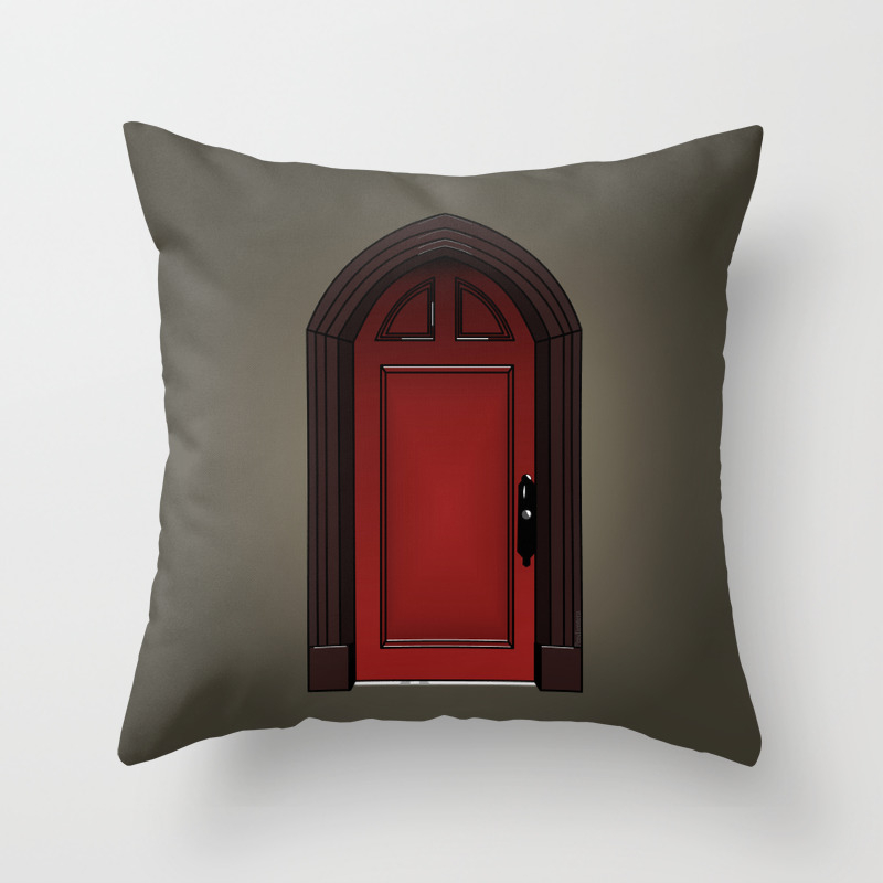 Red Door In The Haunting Of House Throw Pillow By Pendientera