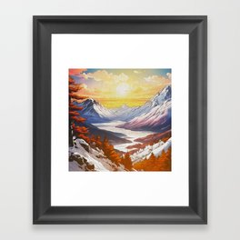 Walking Towards Sunset at Hyn - A Contemporary Ukiyo-e Nature Landscape Framed Art Print