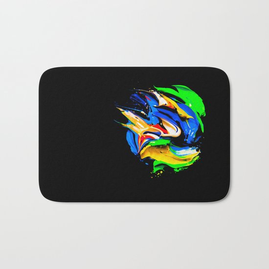 palette of bright colors on black 1 Bath Mat