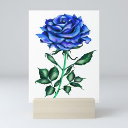 The rose is blue. Rose of love.    Mini Art Print