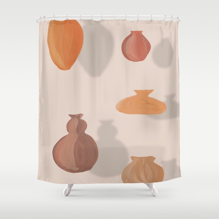 Floating clay vases Shower Curtain