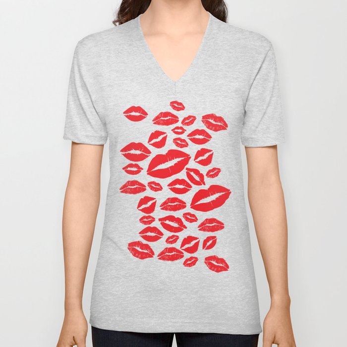 Lips V Neck T Shirt