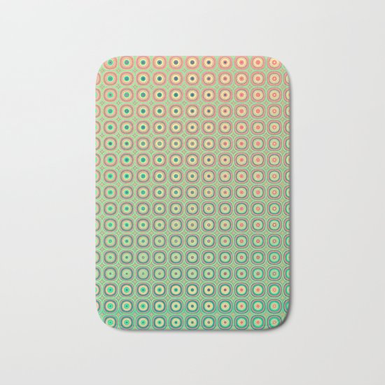 Shiny buttons retro pattern Bath Mat