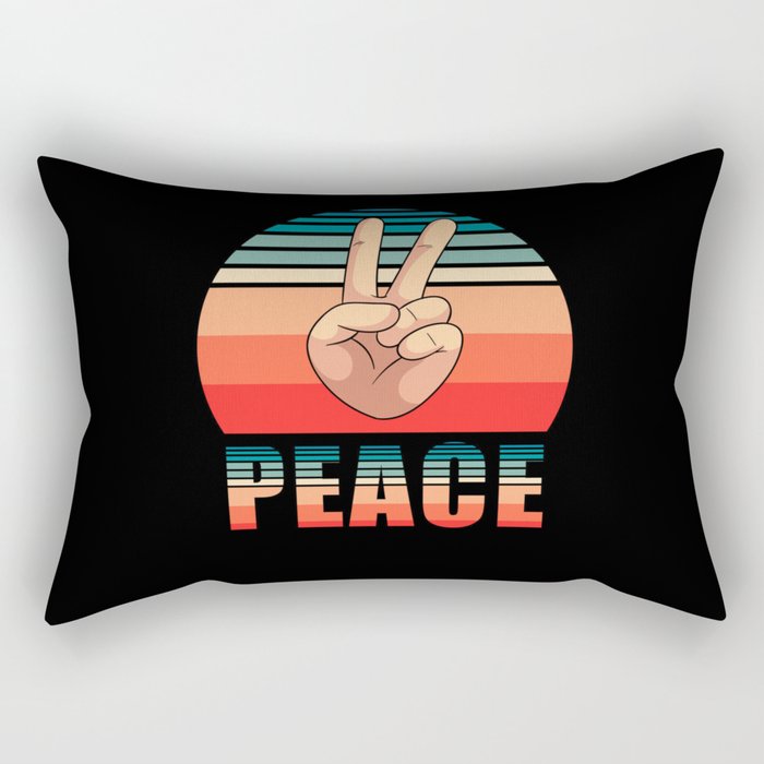 Peace Symbol Retro Rectangular Pillow