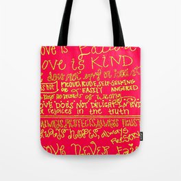 Love is Kind (pink and yellow) Tote Bag