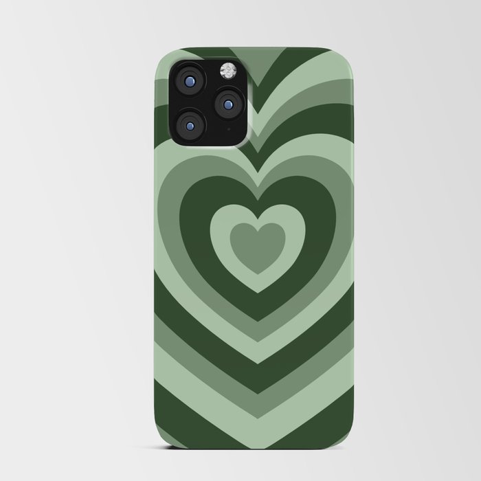 Hypnotic Green Hearts iPhone Card Case