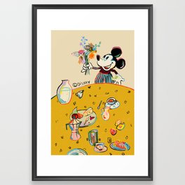 "Breakfast with Mickey Mouse" by Sandra Poliakov Framed Art Print