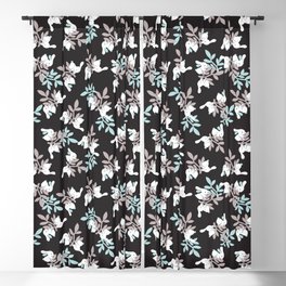  Happy Bunny Typography and Rabbit Floral Garden Pattern Blackout Curtain