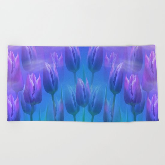 Dreamy tulips Beach Towel