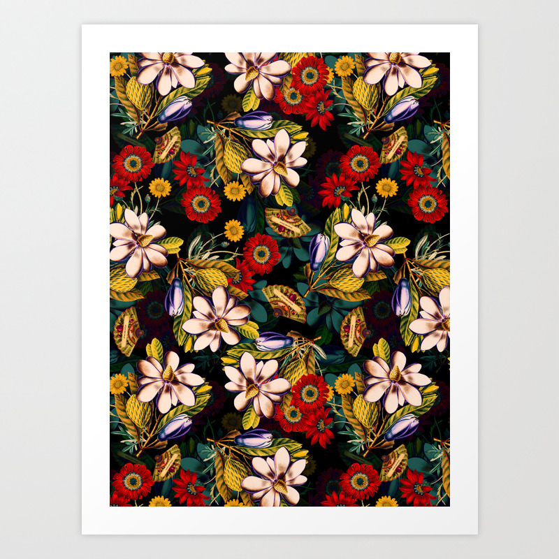 Japanese Floral Pattern Art Print By Burcukorkmazyurek Society6