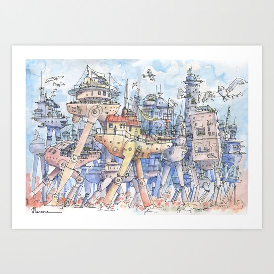 La Citta in Movimento! Art Print