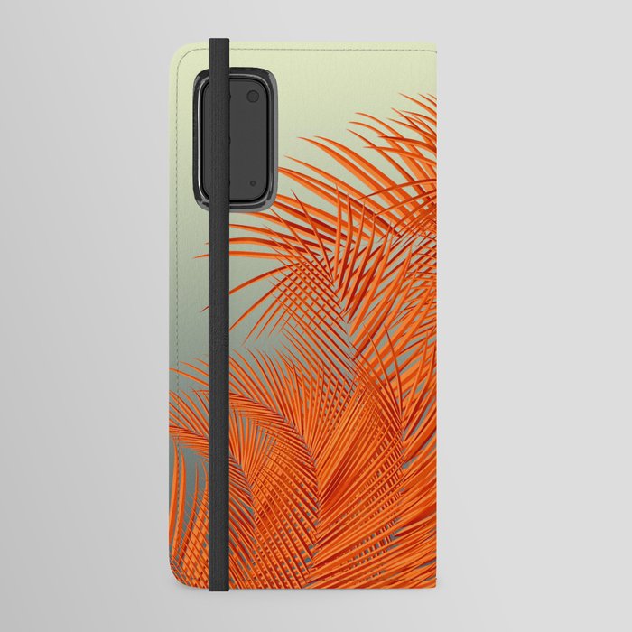 Palm Leaves, Orange Android Wallet Case