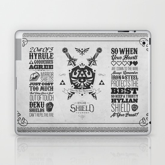 Legend of Zelda Hylian Shield Foundry logo Iconic Geek Line Artly Laptop & iPad Skin