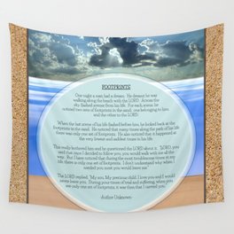 Footprints in the Sand Wall Tapestry