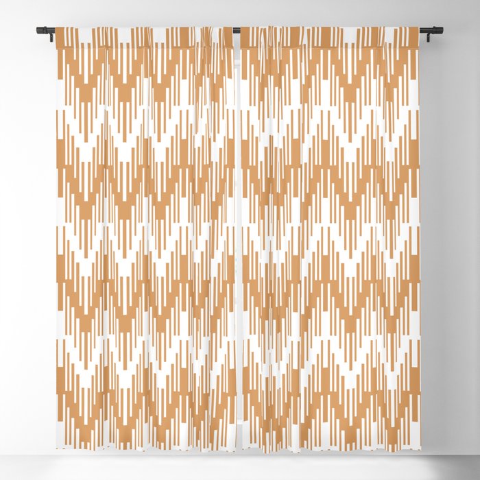 Orange and White Striped Chevron Ripple Pattern Pairs 2022 Popular Color Bakelite Gold SW 6368 Blackout Curtain