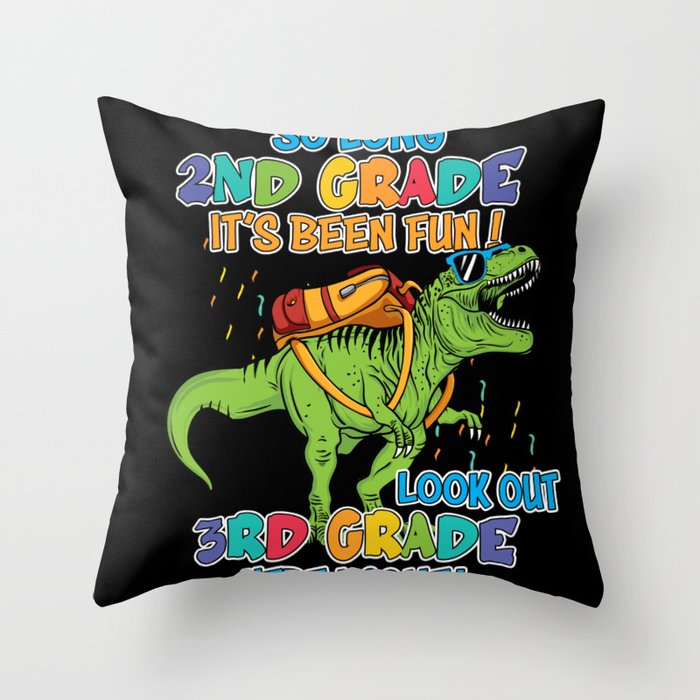 Third Grade dinosaur back to school Throw Pillow