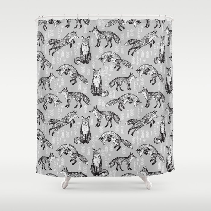 Fox Pattern Drawing Fo Cute Andrea Lauren Grey Forest Animals Woodland Nursery Shower Curtain By Andrealaurendesign Fox Pattern Drawing Fo Cute Andrea Lauren Grey Forest Animals Woodland Nursery Shower Curtain By Andrealaurendesign