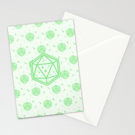 Green D20 DND Dungeons & Dragons Dice Stationery Card