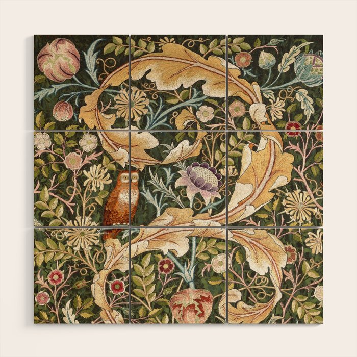 William Morris Owl Art Nouveau Tapestry Wood Wall Art