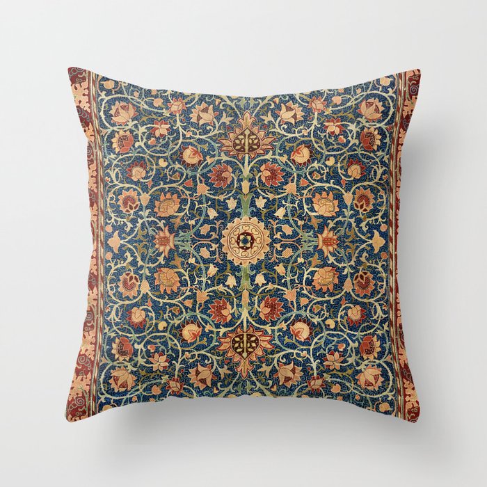 William Morris Floral Carpet Print Throw Pillow