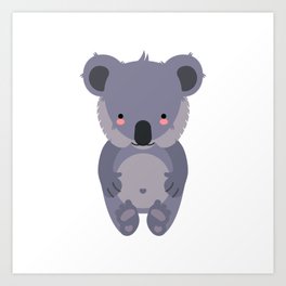 Cute, whimsical Koala Friend Art Print