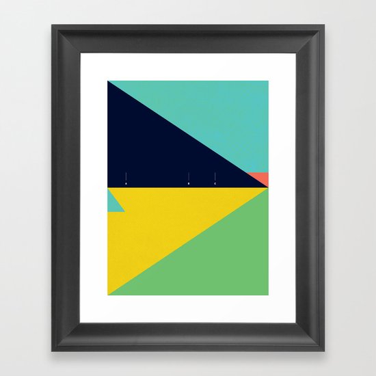 Secret Surf Map (Low Tide) — Matthew Korbel-Bowers Framed Art Print
