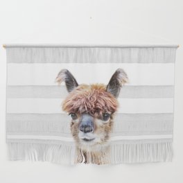 Baby Alpaca, Brown Alpaca, Farm Animals, Art for Kids, Baby Animals Art Print By Synplus Wall Hanging
