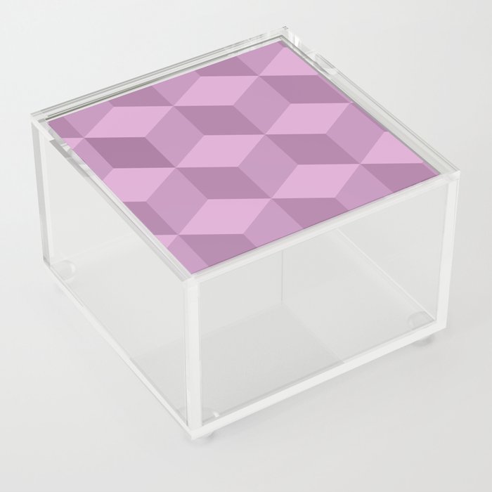 Purple cubes geometric pattern Acrylic Box