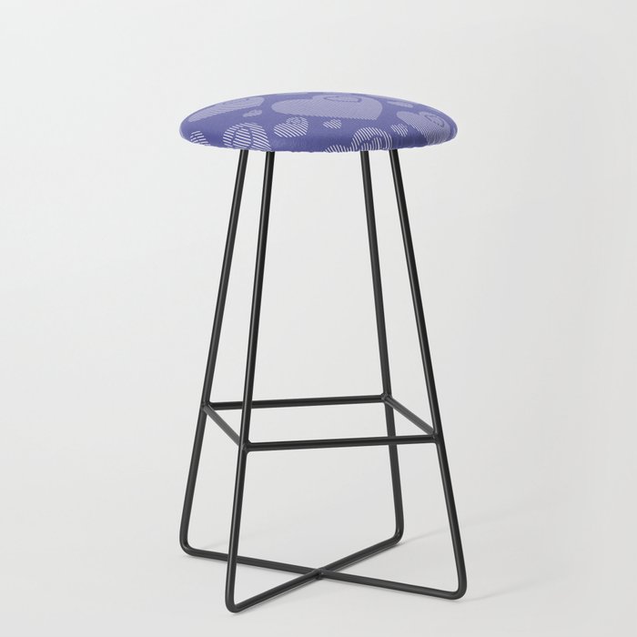Forever In My Heart - Very Peri Stripes & Hearts #3 Bar Stool