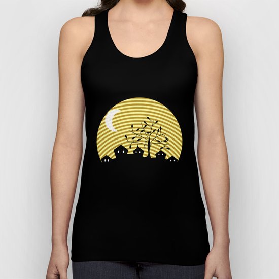 Quiet village at night Unisex Tank Top