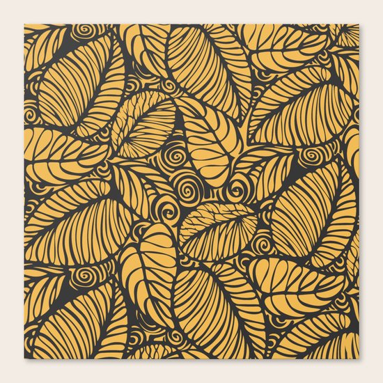 Summer Leaves Gold Canvas Print