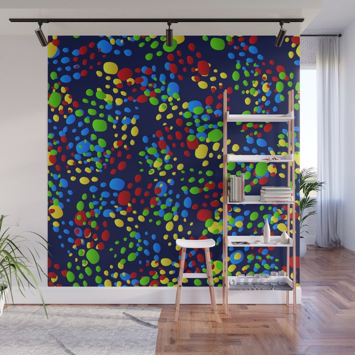 Colorful Paint Drops Design  Wall Mural
