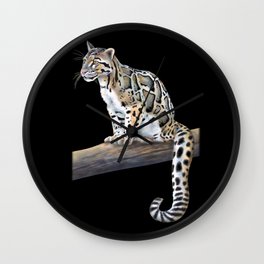 Clouded Leopard Wall Clock