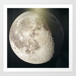 Moon Lunar Photo at the Oregon Museum of Science Art Print | Optically, Spacephotography, Colorphotography, Cratersandlakes, Orbit, Telescope, Earthneighbor, Digitalphoto, Celestialbody, Apollo 