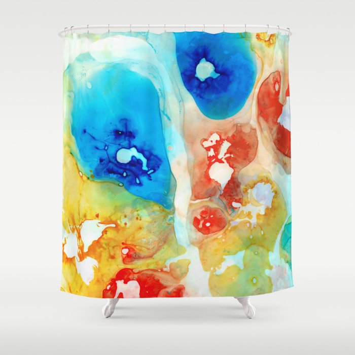 Vitality 2 - Energy Abstract Art by Sharon Cummings Shower Curtain