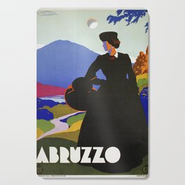 Abruzzo Italian travel Lady on a walk Cutting Board