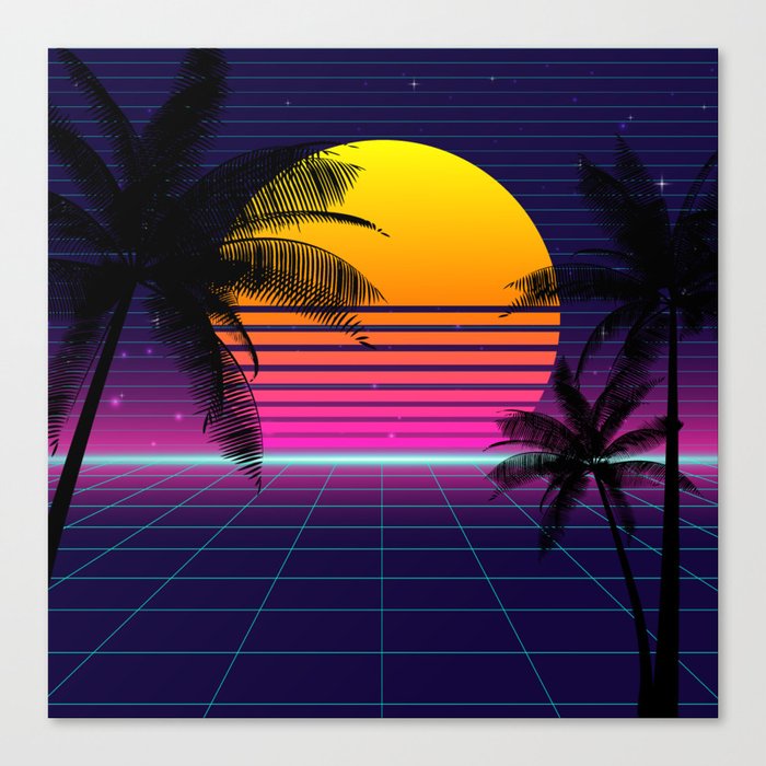 synthwave sunset classic Canvas Print by EDMproject | Society6