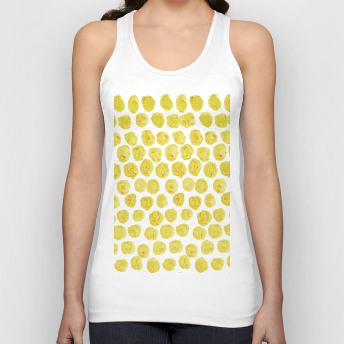 Yellow Watercolor Polka Dots Tank Top