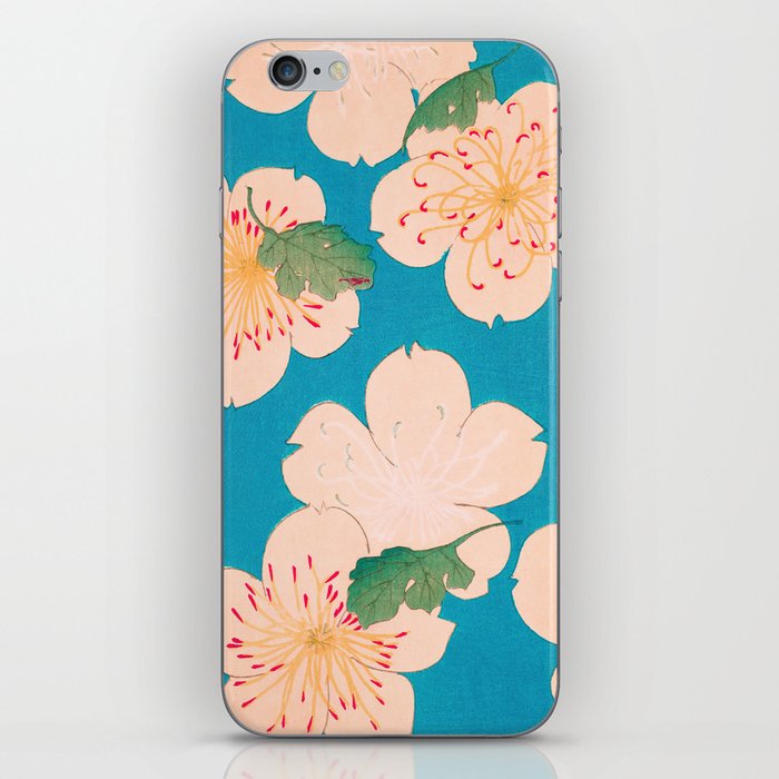 Cherry Blossoms Vintage Japanese Floral Print iPhone Skin