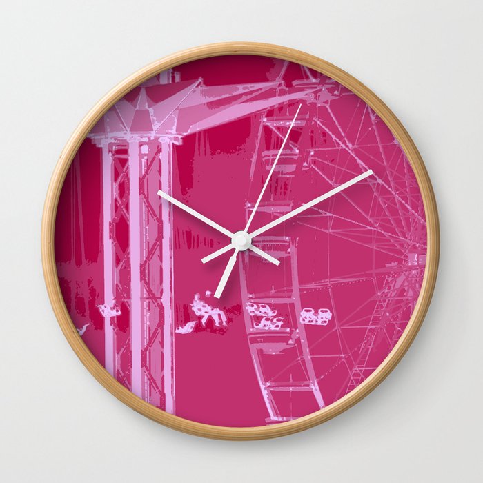 Carnival Rides - Pink Hues Wall Clock