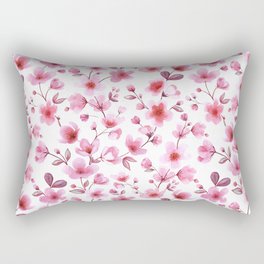Cherry blossom flowers romantic spring pattern Rectangular Pillow